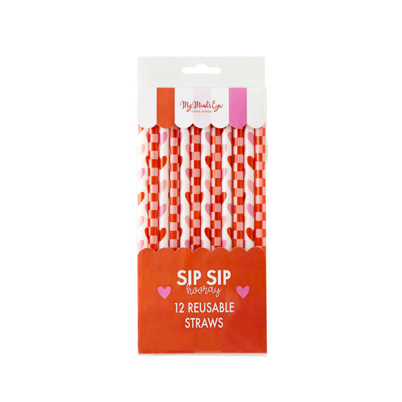 Heart You Reusable Straws (x12)