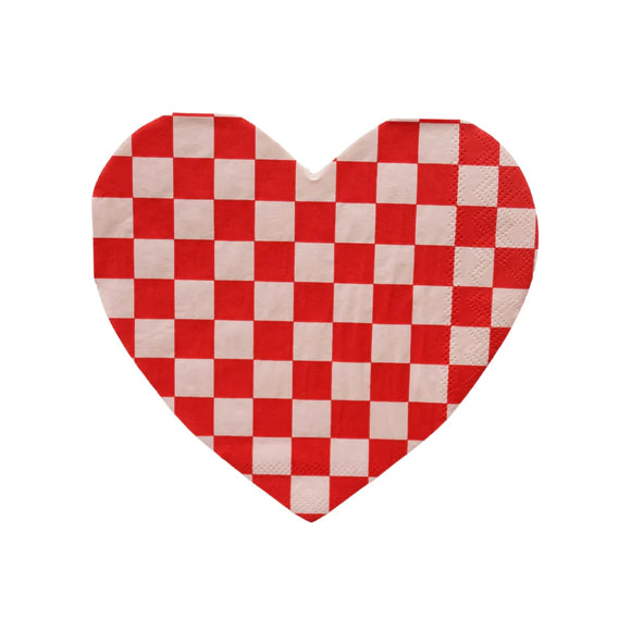 Check Mate Heart LG Napkins (x20)