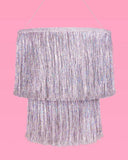 Silver Iridescent Fringe Shimmer Chandelier