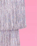 Silver Iridescent Fringe Shimmer Chandelier