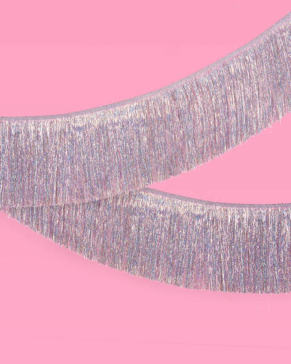 Silver Iridescent Shimmer Fringe Banner (5ft)