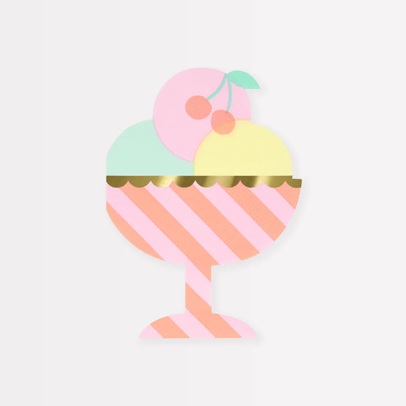 Ice Cream Sundae Napkins (x16)