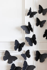 Mystical Bag of Black Glitter Butterflies