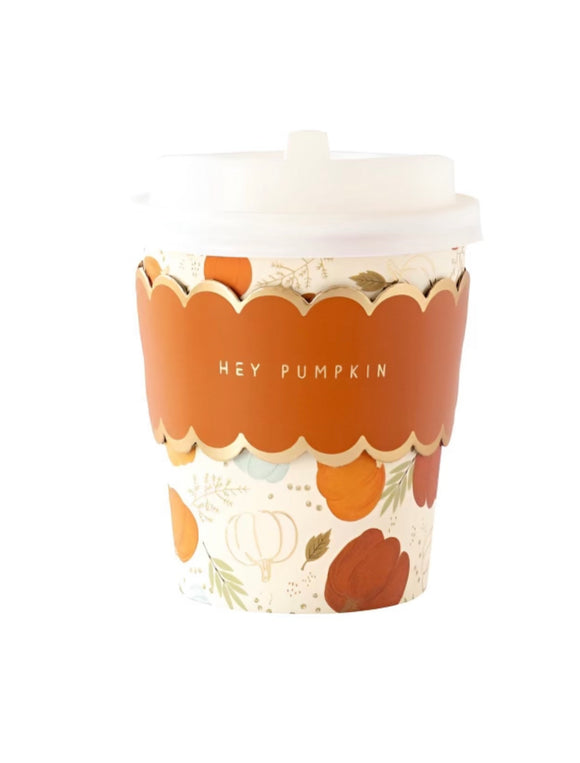 Hey Pumpkin Cozy To-Go Cups (x8)