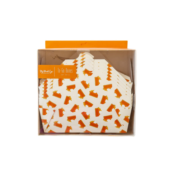 Pumpkin Pie Paper Take Home Boxes (x6)