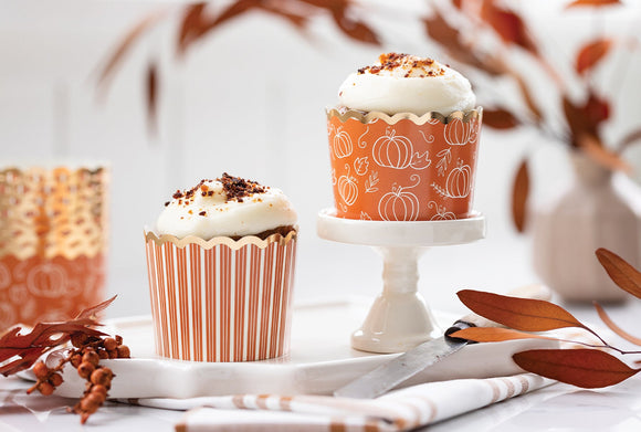 Pumpkin & Stripes Food & Baking Cups (x36)