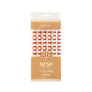 Gingerbread Reusable Straws (x12)