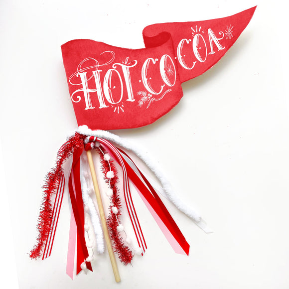 Hot Cocoa Party Pennant Flag