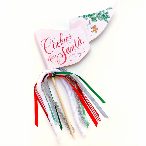 Cookies For Santa Party Pennant Flag