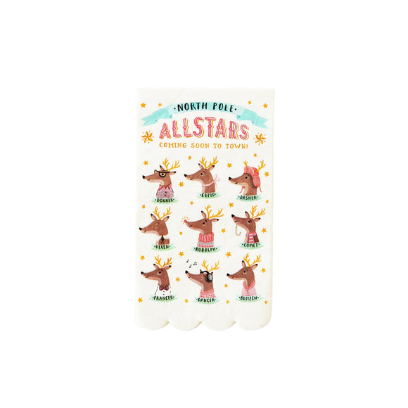 Reindeer Allstar Napkins (x24)