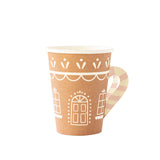 Gingerbread House Paper Party Cups With Handle (x8)