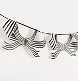 Back & White Stripy Bow Garland