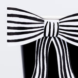 Black & White Stripy Bow Cups (x8)
