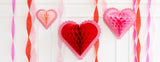 Sweet Heart Honeycomb Hanging Hearts (x3)