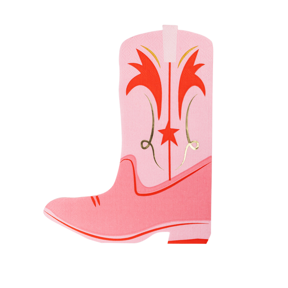 Cowgirl Boot Shaped Napkins (x18)