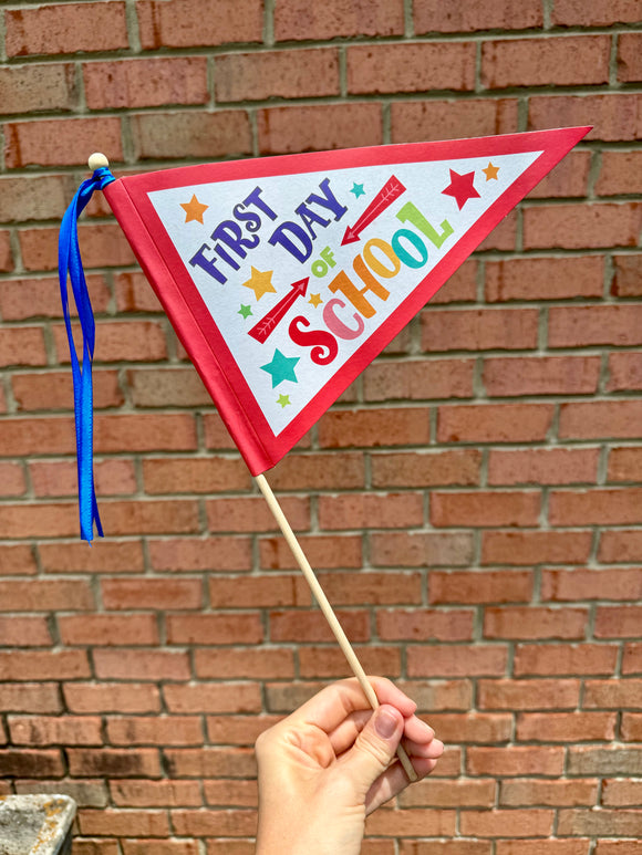 First Day of School Paper Pennant Flag