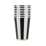 Black Cabana Stripe Cups (x8)