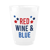 Red Wine & Blue Frosted Party Cups (x8)
