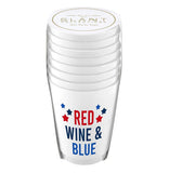 Red Wine & Blue Frosted Party Cups (x8)
