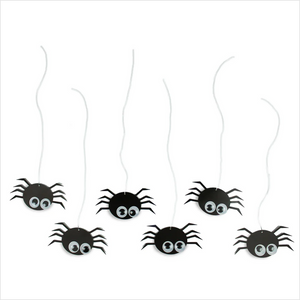 Hanging Googley-Eyed Spiders (x6)