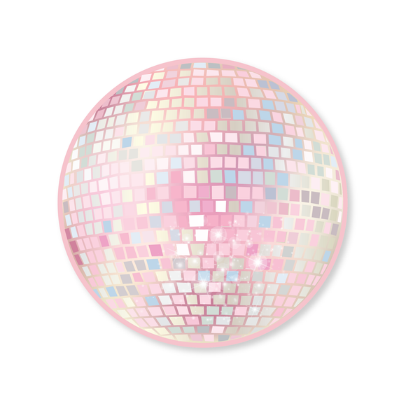 Pink Shimmer Disco Ball Plates (x8)