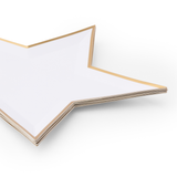 White & Gold Star Shaped Plates (x8)