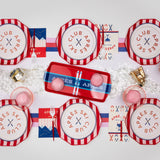 Pink & Red Signature Cabana Stripe Plates (x8)