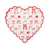 Vintage Bow Pattern Scalloped Heart Shapped Plates (x8)