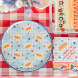 Patriotic Hot Dog Platter Shaped Trays (x8)