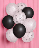 Black + White Bow Balloons | 24 pc 12 in