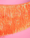 Orange Iridescent Fringe Banner