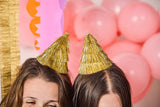 Golden Girl Mini Gold Fringe Party Hats Set (x4)