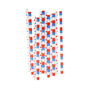 Patriotic Stars Reusable Straws (12 ct)