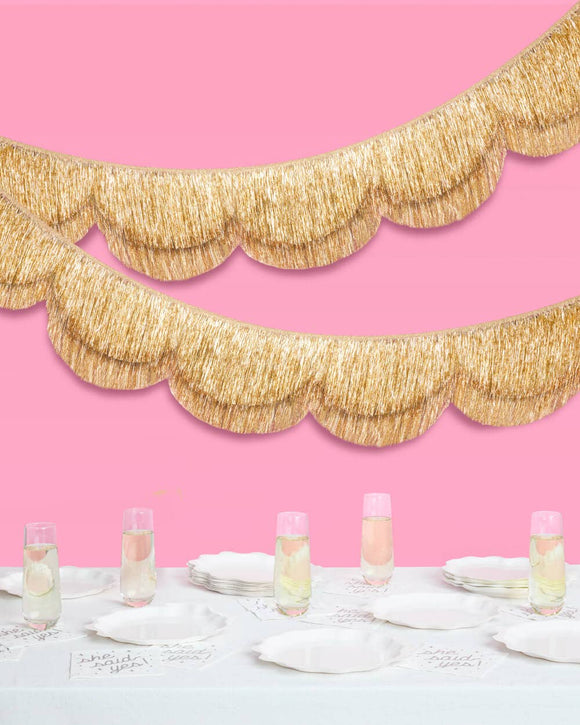 Gold Foil Scalloped Fringe Garland (5ft)