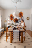 Orange and Black Ric Rac Paper Table Runner