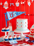 USA Summertime Pattern Cocktail Napkins (x24)