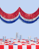 Americana Patriotic Fringe Triple Layered Banner