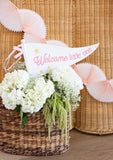 Welcome Little One Pink Felt Pennant Flag