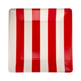 Red and Pink Striped 11" Plates (x8)