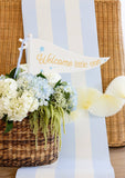 Welcome Little One Blue Felt Pennant Flag