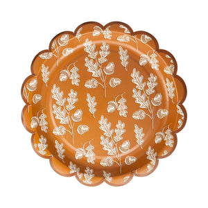 Acorns Scalloped Circle Paper Plate (x8)