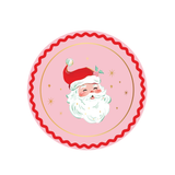 Pink & Red Jolly Santa Small Plates, 8 in. (Set of 8)