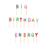 Big Birthday Energy Glitter Birthday Candles Set