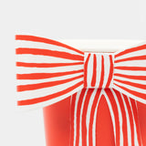 Red & White Stripy Bow Cups (x8)