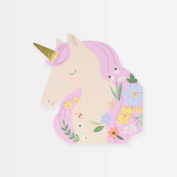 Meadow Unicorn Shaped Napkins (x16)