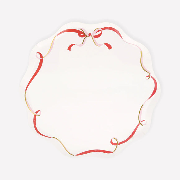 Ribbon Bow Side Plates (x8)
