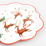 Santa Sleigh & Reindeer Plates (x8)