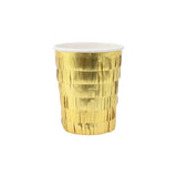 Gold Foil Fringe Cups (8)