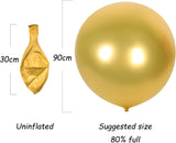 36in Jumbo Metallic Chrome Gold Latex Balloon