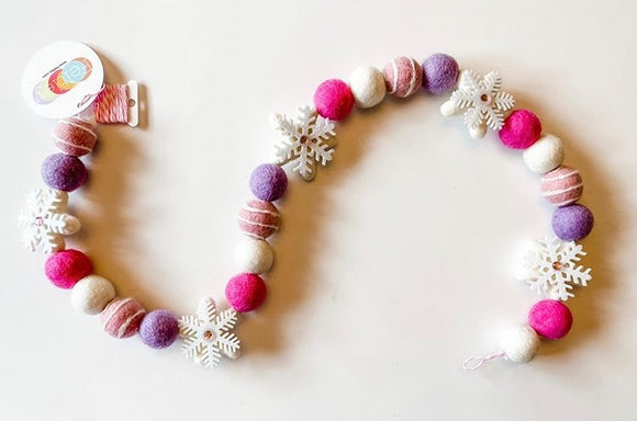 Frosted Snowflake Garland